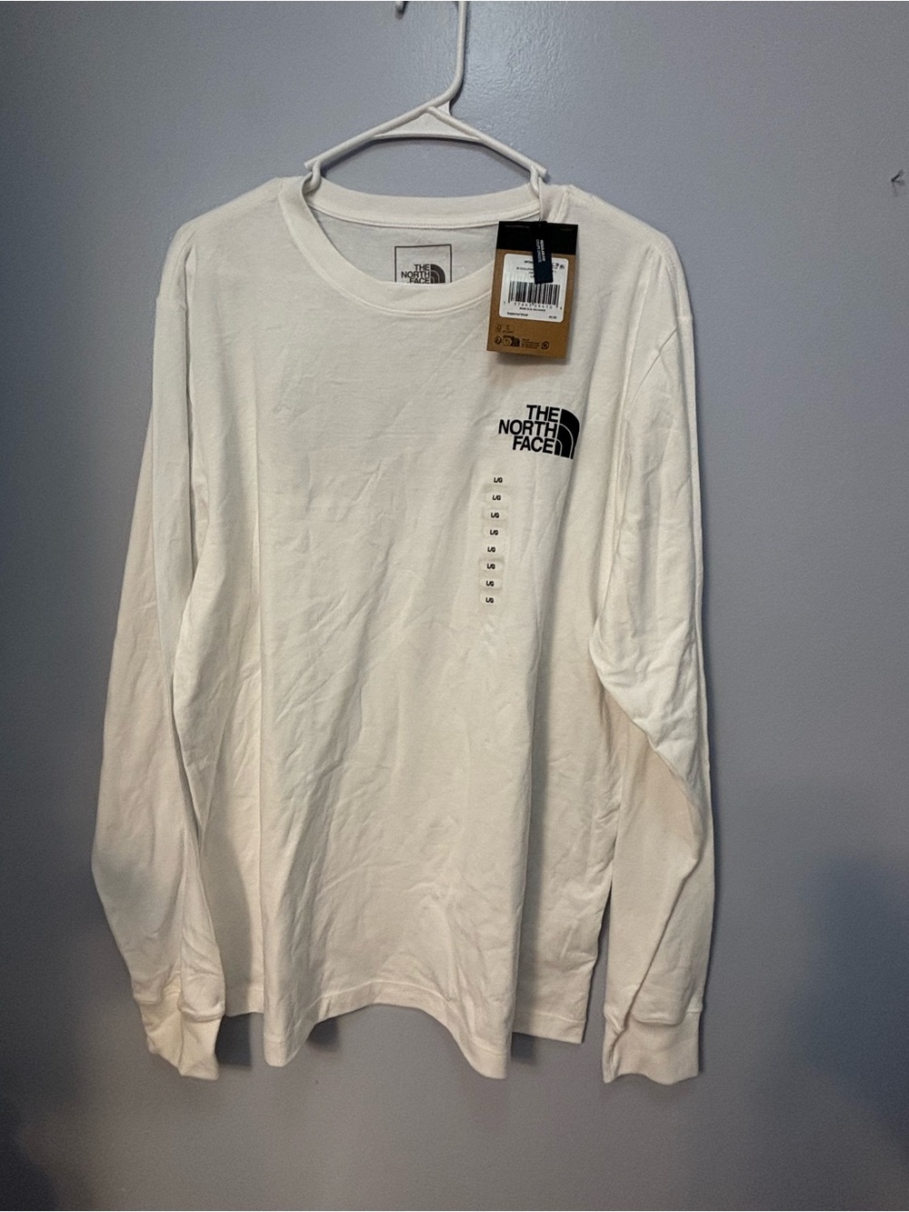 The North Face Evolution Throwback Long Sleeve Graphic Tee White Large NWT